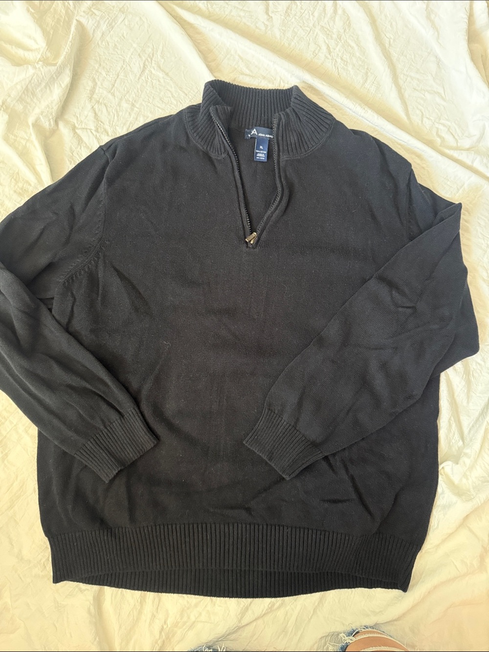 Nautica Men's Black Zip-Neck Sweater